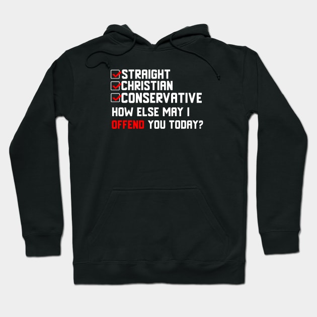 Straight Christian Conservative. White lettering. Hoodie by KSMusselman